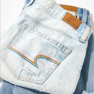 AE mom shorts rainbow pride stitching new with tag